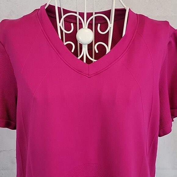 Champion Gear compression athletic t-shirt in fuscia pink Women's Size L - Picture 2 of 12
